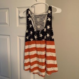 Old navy red white and blue American flag top XL